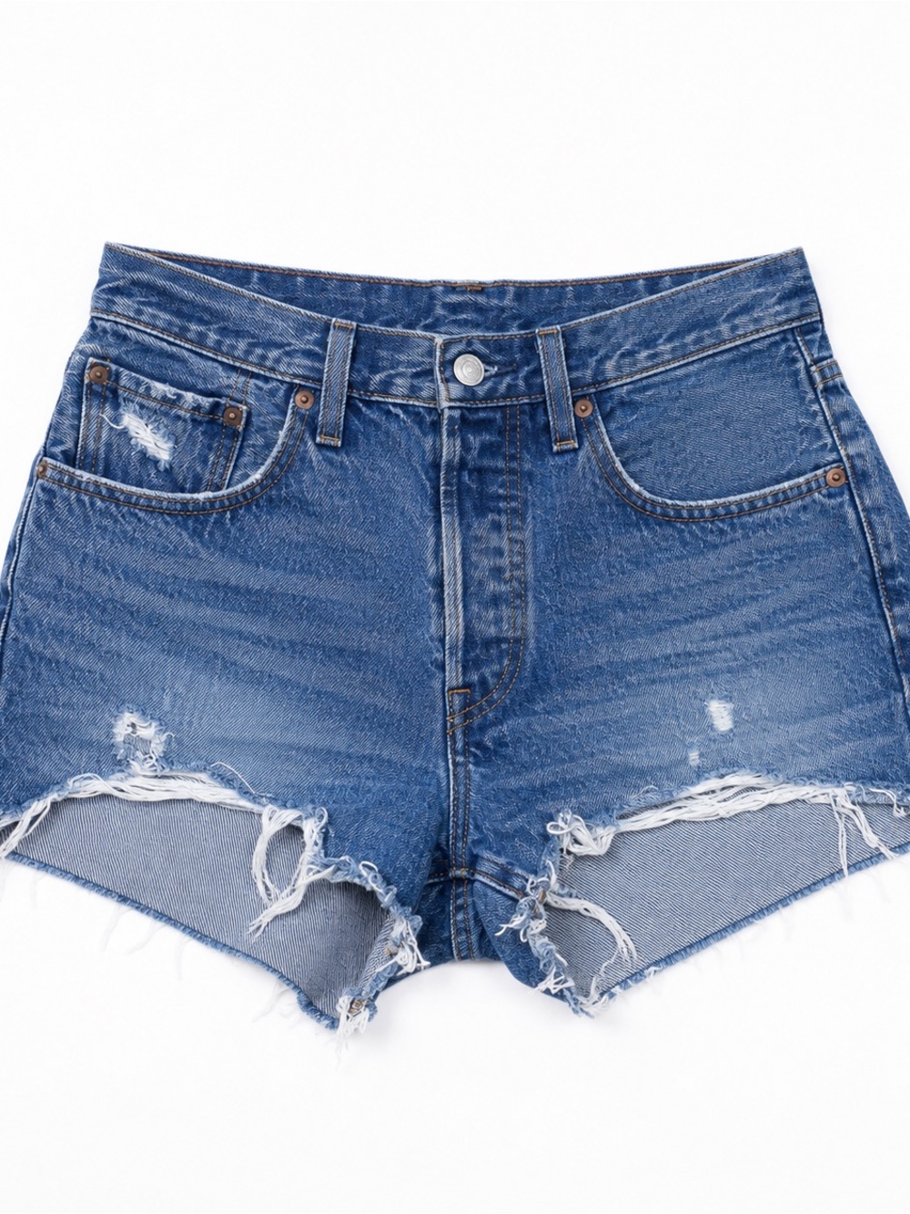 Levi's Distressed Blue Denim Cutoff Shorts